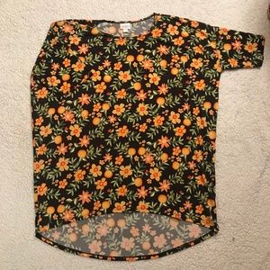 XL LuLaRoe Irma Orange and Green Florals Tunic